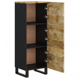 Buffet avec 3 portes 40x33x110 cm bois massif manguier et fer