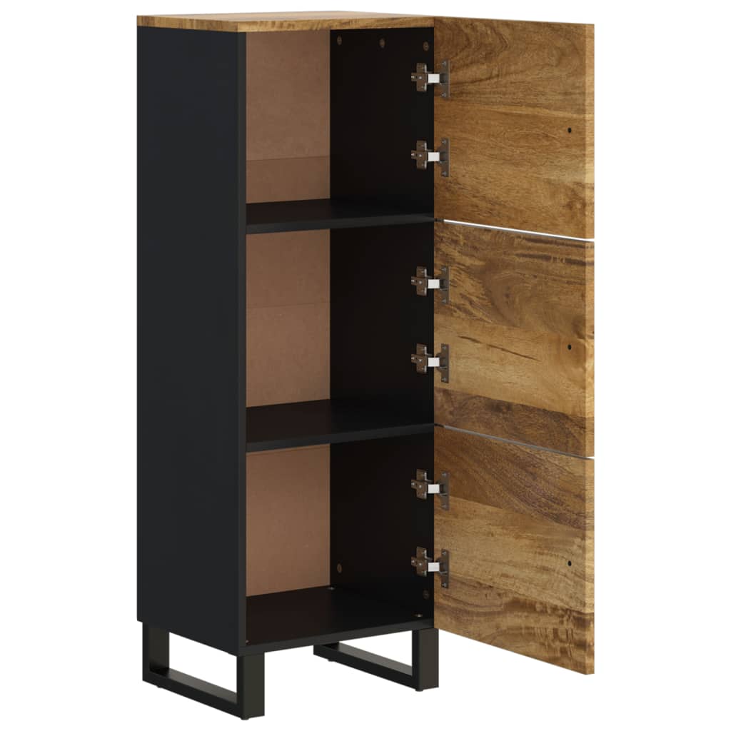 Buffet avec 3 portes 40x33x110 cm bois massif manguier et fer