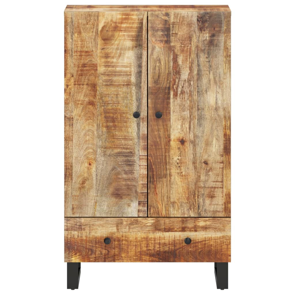 High sideboard with drawer 60x33x100cm solid mango wood and iron