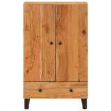 Buffet haut avec tiroir 60x33x100cm bois massif d'acacia et fer