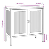 Schwarzes Sideboard 70x35x70 cm aus Glas und Stahl