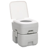 Toilette de camping portable gris et blanc 20+10 L PEHD