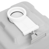 Toilette de camping portable gris et blanc 20+10 L PEHD