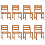 Chaises de jardin lot de 8 Bois de teck solide