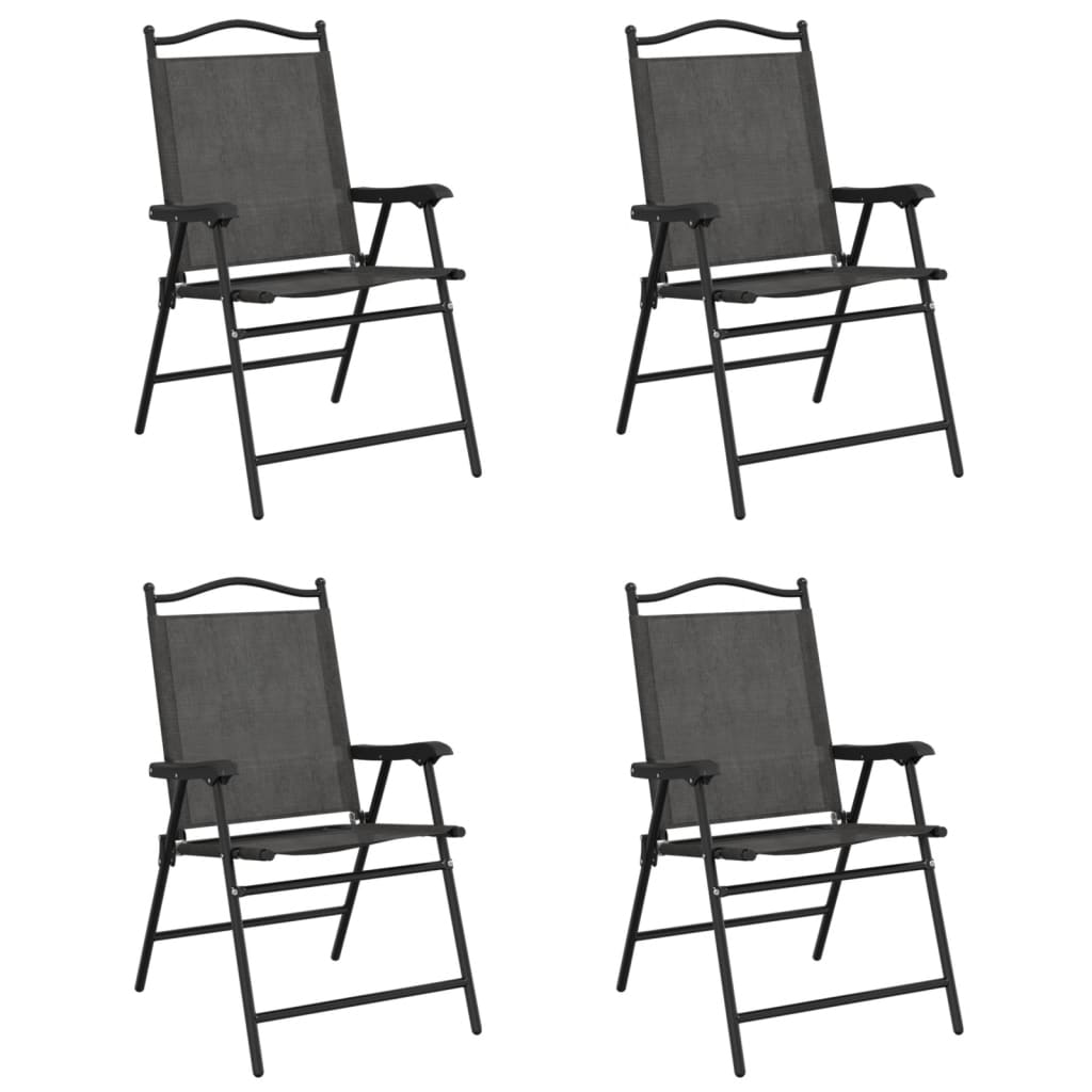 Chaises de jardin pliables lot de 4 en acier et textilène