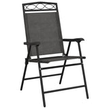 Chaises de jardin pliables lot de 4 en acier et textilène