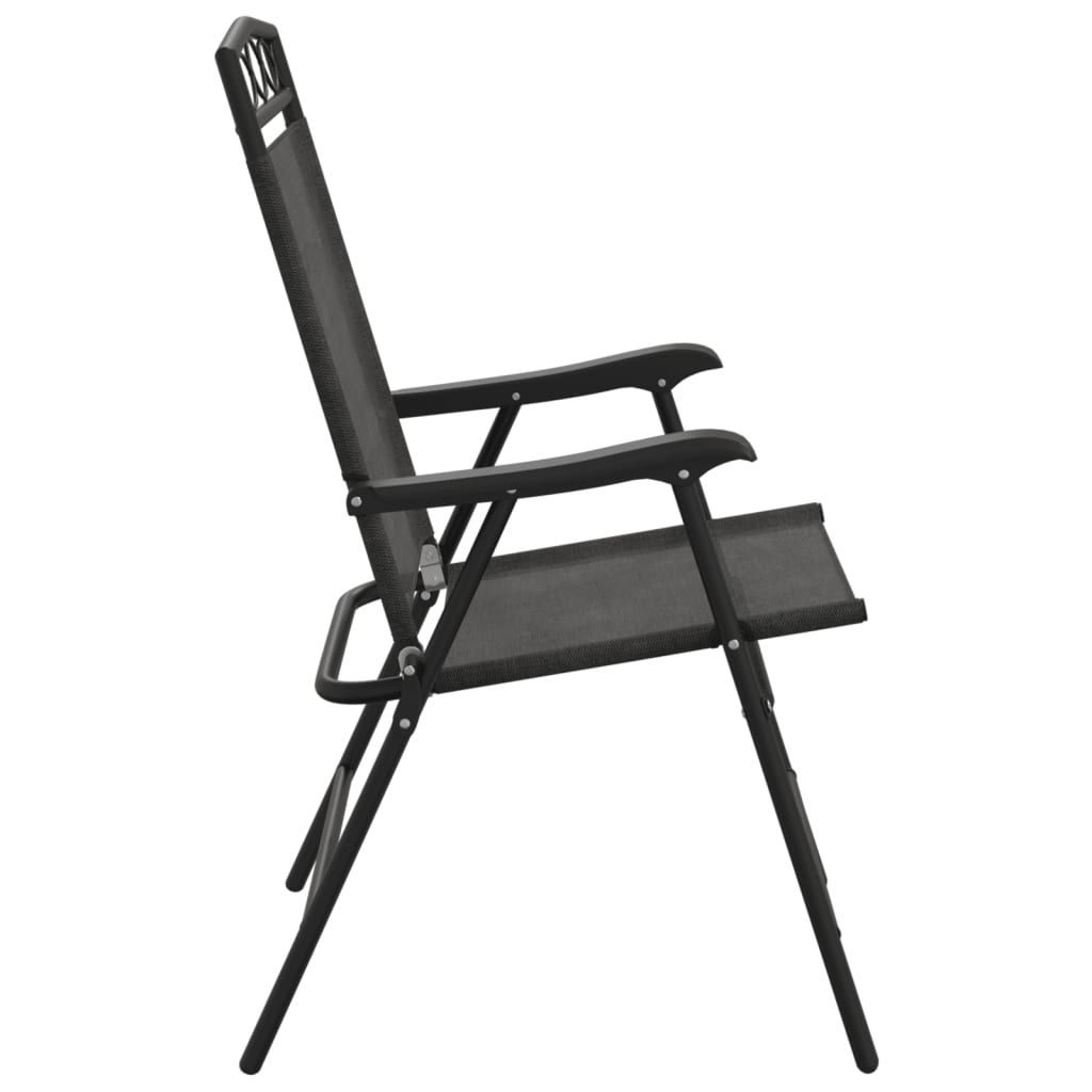 Chaises de jardin pliables lot de 4 en acier et textilène