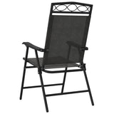 Chaises de jardin pliables lot de 4 en acier et textilène