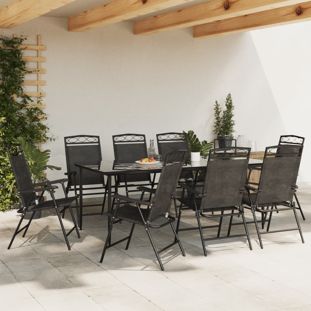 Chaises de jardin pliables lot de 8 en acier et textilène