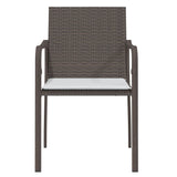 Chaises de jardin et coussins lot de 2 marron 56x59x84 cm rotin