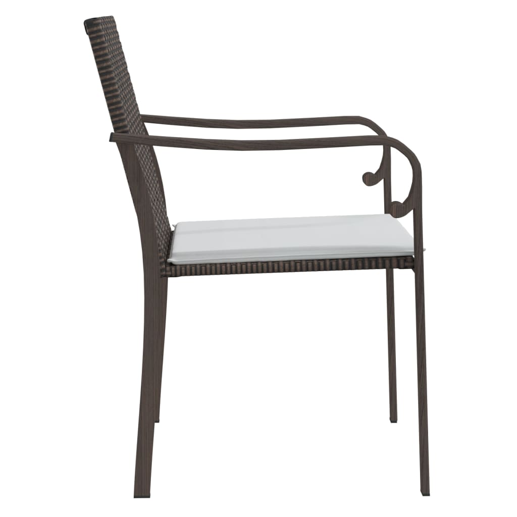 Chaises de jardin et coussins lot de 2 marron 56x59x84 cm rotin