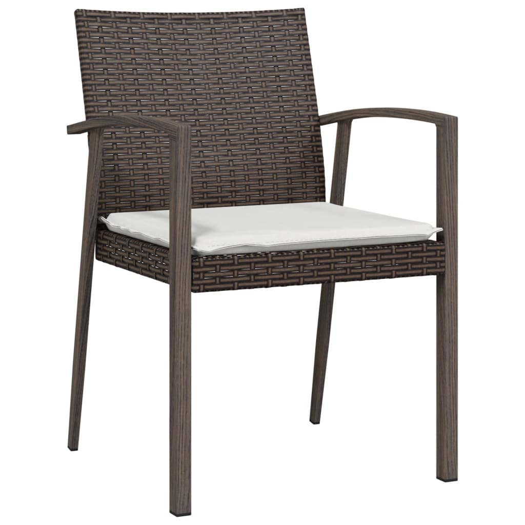 Chaises de jardin coussins lot de 2 marron 56,5x57x83 cm rotin