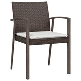 Chaises de jardin coussins lot de 2 marron 56,5x57x83 cm rotin