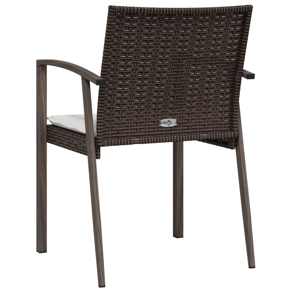 Chaises de jardin coussins lot de 2 marron 56,5x57x83 cm rotin