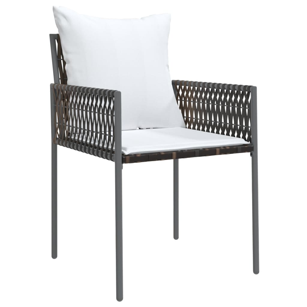 Chaises de jardin et coussins lot de 2 marron 54x61x83 cm rotin