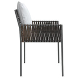 Chaises de jardin et coussins lot de 2 marron 54x61x83 cm rotin