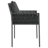 Gartenstühle mit Kissen 2er-Set schwarz 54x61x83 cm Rattan