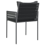 Gartenstühle mit Kissen 2er-Set schwarz 54x61x83 cm Rattan