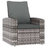 Garden recliner with grey resin wicker cushions