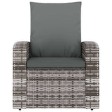 Garden recliner with grey resin wicker cushions