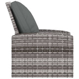 Fauteuil inclinable de jardin avec coussins gris résine tressée