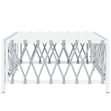 Table de jardin blanc 70x70x34 cm tissu tissé