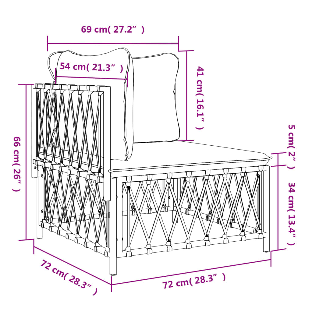 Canapé d'angle de jardin avec coussins anthracite tissu tissé