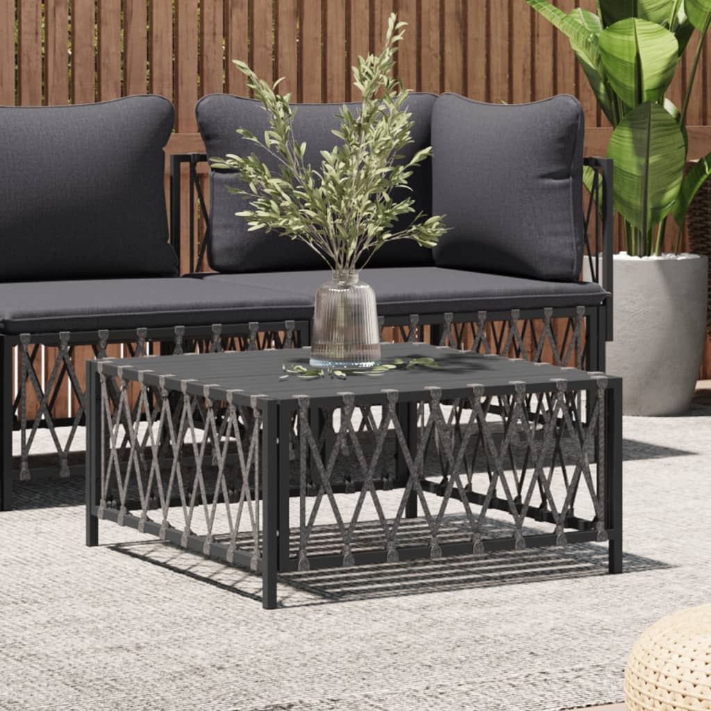 Table de jardin anthracite 70x70x34 cm tissu tissé