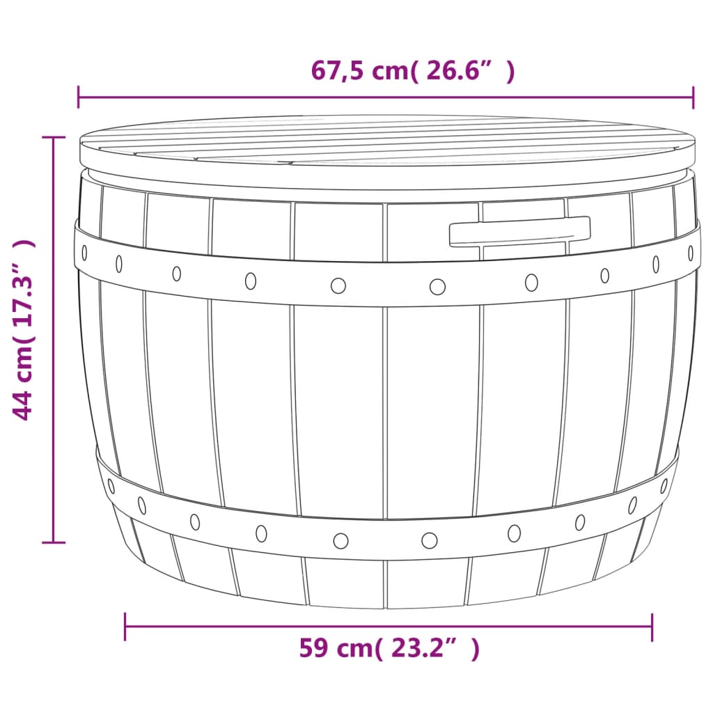 3-in-1-Gartenbox aus schwarzem Polypropylen