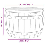 3-in-1-Garten-Aufbewahrungsbox aus hellbraunem Polypropylen