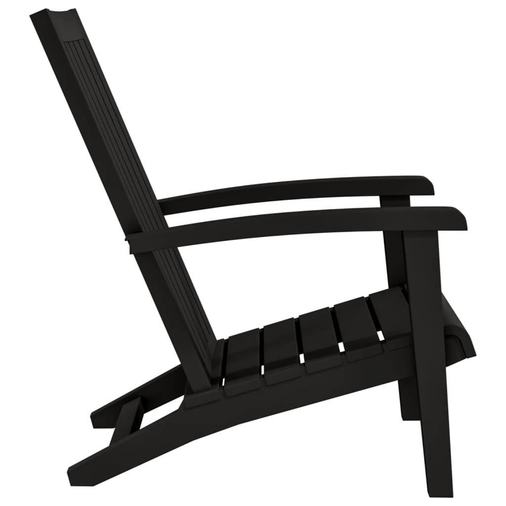 Chaise de jardin Adirondack noir polypropylène