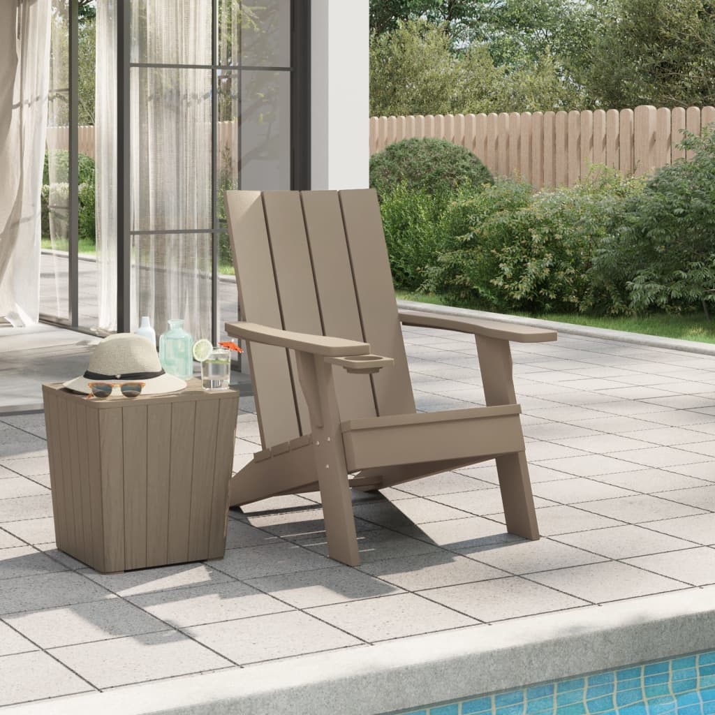 Chaise de jardin Adirondack marron clair 75x88,5x89,5 cm PP