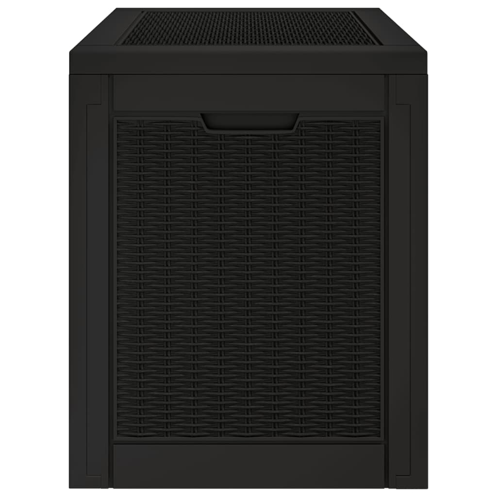 Boîte de stockage de jardin noir 55,5x43x53 cm polypropylène