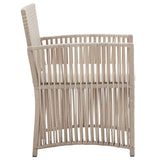 Fauteuils de jardin avec coussins 2 pcs Beige Résine tressée