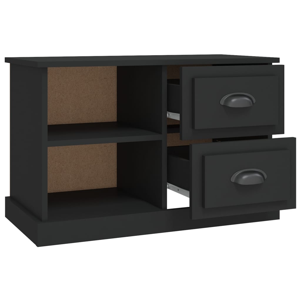 Black TV cabinet 73x35.5x47.5 cm engineered wood