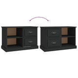 Black TV cabinet 73x35.5x47.5 cm engineered wood