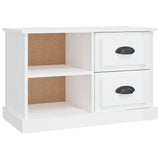 TV cabinet white gloss 73x35.5x47.5 cm engineered wood