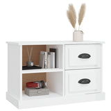 TV cabinet white gloss 73x35.5x47.5 cm engineered wood