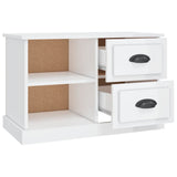 TV cabinet white gloss 73x35.5x47.5 cm engineered wood