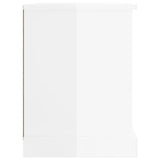 Meuble TV blanc brillant 73x35,5x47,5 cm bois d'ingénierie