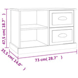 Meuble TV blanc brillant 73x35,5x47,5 cm bois d'ingénierie