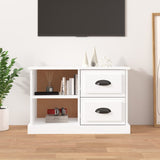 TV cabinet white gloss 73x35.5x47.5 cm engineered wood