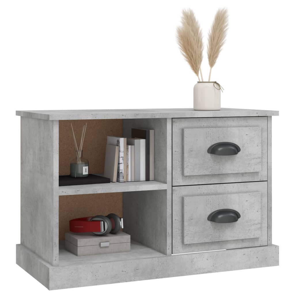 Meuble TV gris béton 73x35,5x47,5 cm bois d'ingénierie