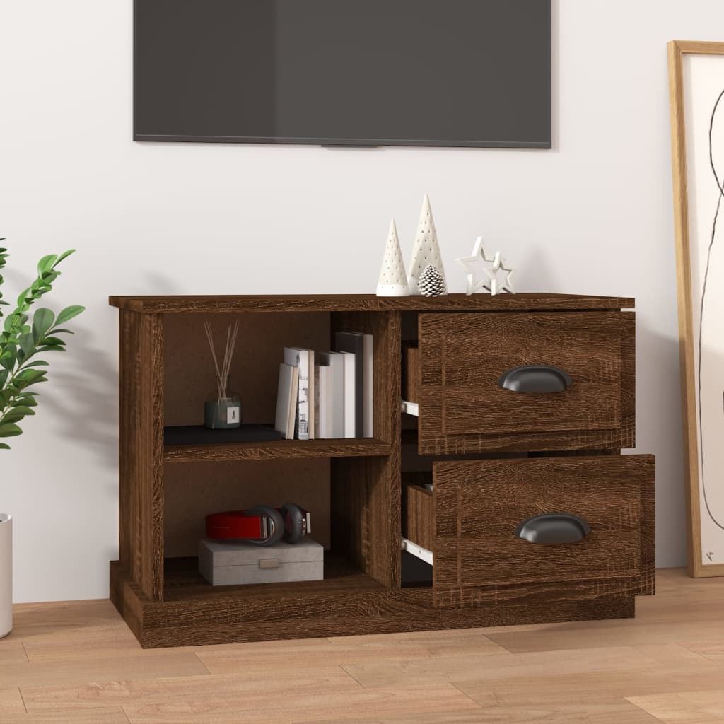 Meuble TV chêne marron 73x35,5x47,5 cm bois d'ingénierie