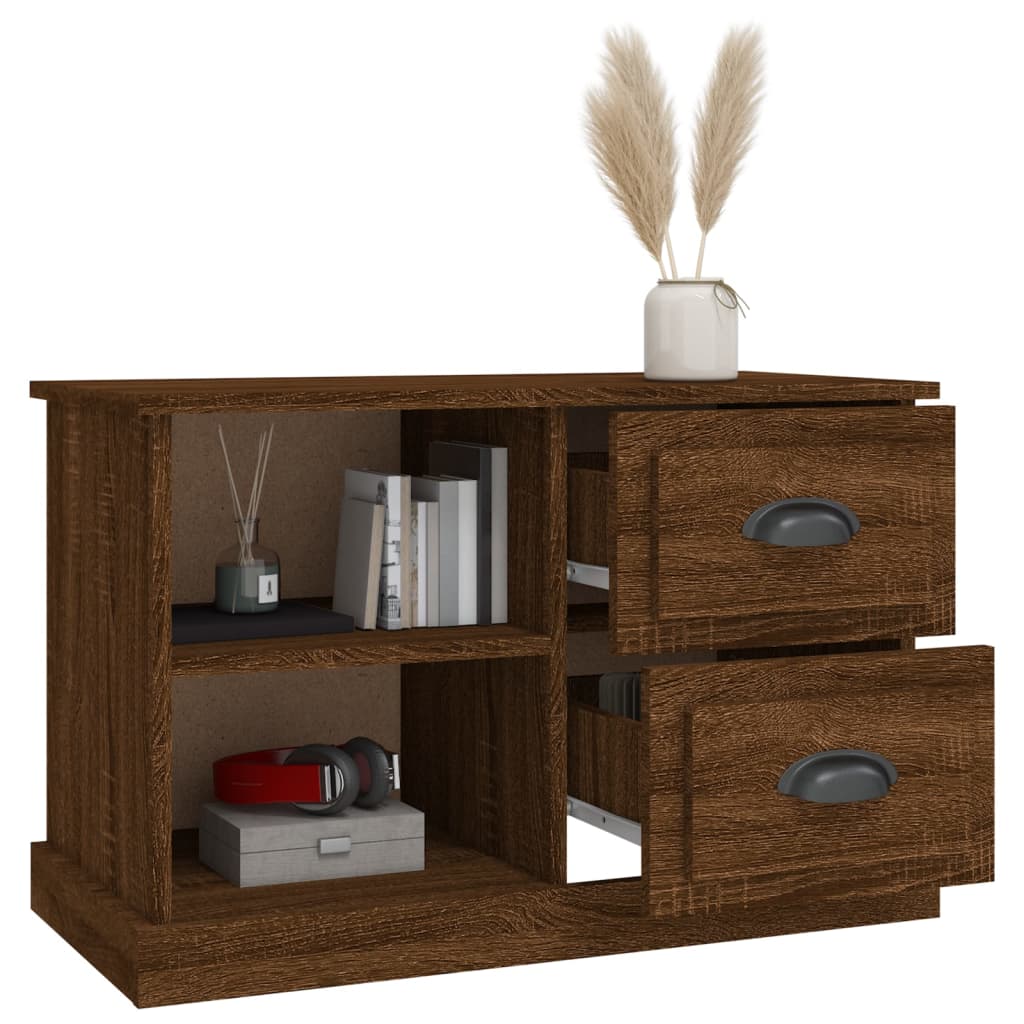 Meuble TV chêne marron 73x35,5x47,5 cm bois d'ingénierie