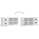 Meuble TV blanc brillant 102x35,5x47,5 cm bois d'ingénierie