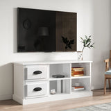 Meuble TV blanc brillant 102x35,5x47,5 cm bois d'ingénierie