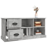 Meuble TV gris béton 102x35,5x47,5 cm bois d'ingénierie