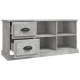 Meuble TV gris béton 102x35,5x47,5 cm bois d'ingénierie