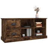 Meuble TV chêne fumé 102x35,5x47,5 cm bois d'ingénierie